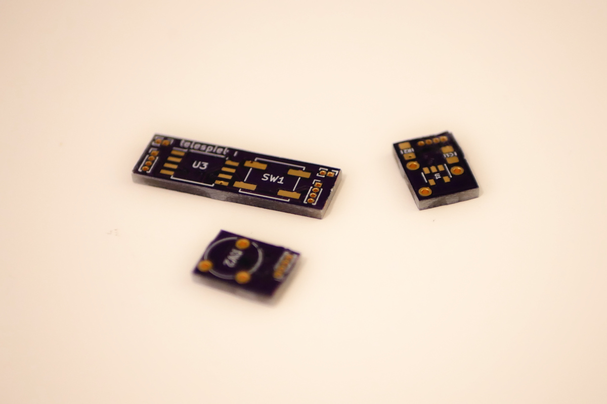 The circuit board is clipped into three pieces, one 'main board' and two 'controllers'