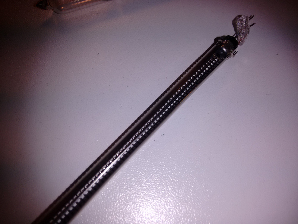 Insides of a broken IN-9 bargraph nixie tube