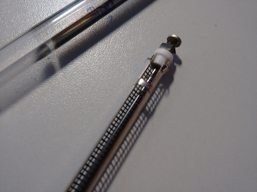 Insides of a broken IN-9 bargraph nixie tube